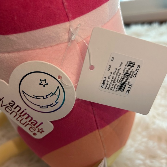 New Animal adventure skate shoe plush stuffed toy. Brand New with tags. Pink - Picture 2 of 5